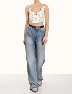 Online ZIMMERMANN Sensory Velvet Lace Bodice