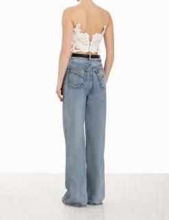 Online ZIMMERMANN Sensory Velvet Lace Bodice