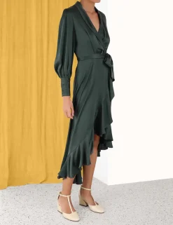 Outlet ZIMMERMANN Silk Wrap Midi Dress
