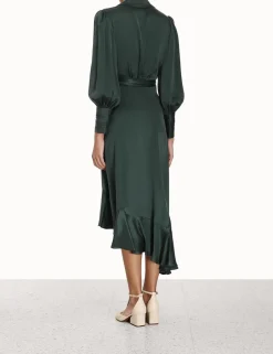 Outlet ZIMMERMANN Silk Wrap Midi Dress