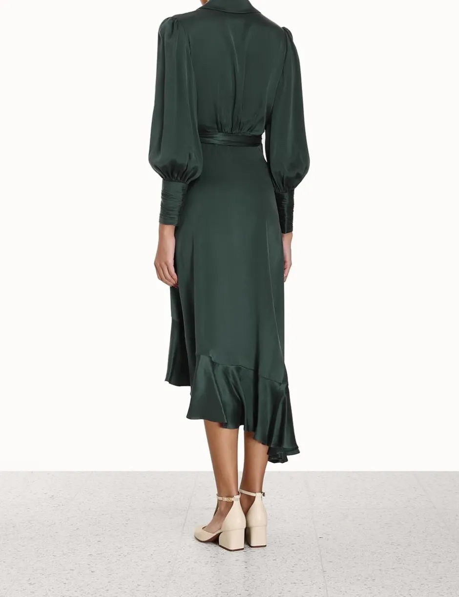 Outlet ZIMMERMANN Silk Wrap Midi Dress