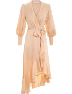 ZIMMERMANN Silk Wrap Midi Dress