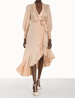 ZIMMERMANN Silk Wrap Midi Dress