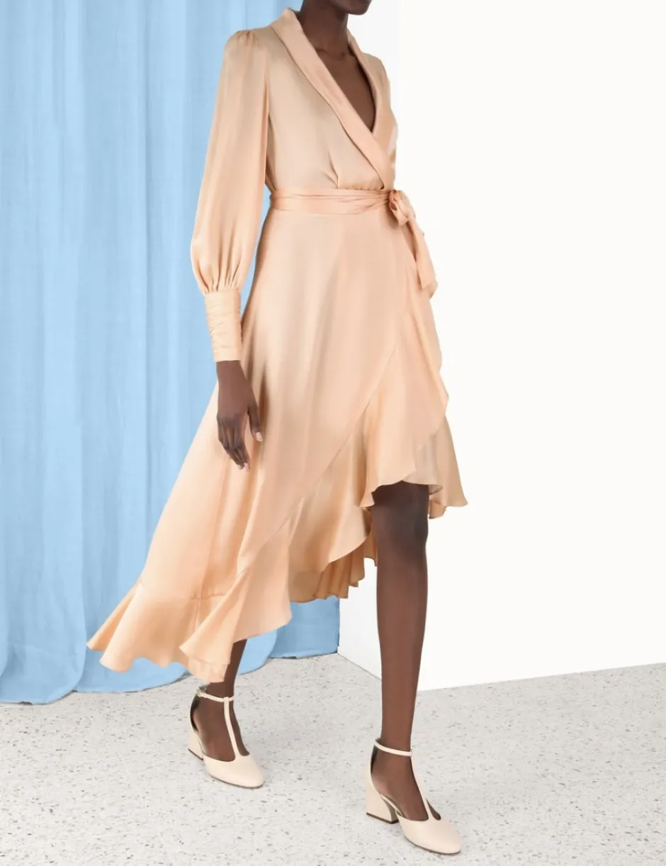 ZIMMERMANN Silk Wrap Midi Dress