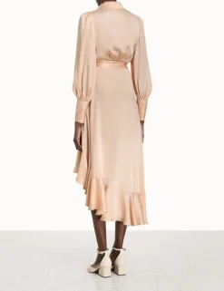ZIMMERMANN Silk Wrap Midi Dress