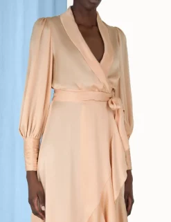 ZIMMERMANN Silk Wrap Midi Dress