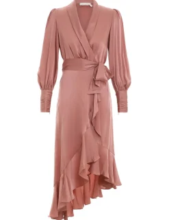 ZIMMERMANN Silk Wrap Midi Dress