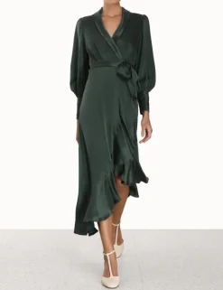 Best ZIMMERMANN Silk Wrap Midi Dress