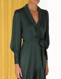 Best ZIMMERMANN Silk Wrap Midi Dress
