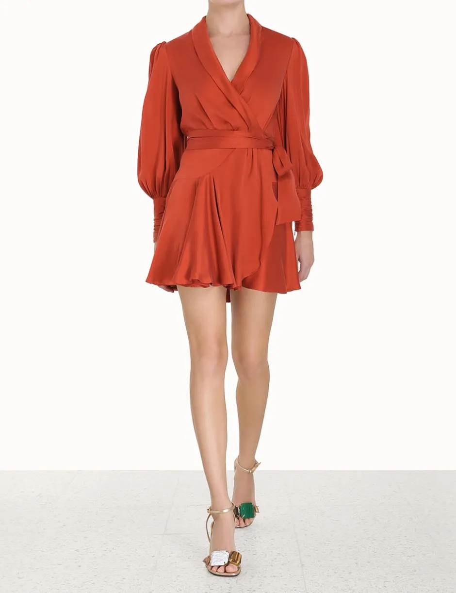 Sale ZIMMERMANN Silk Wrap Mini Dress