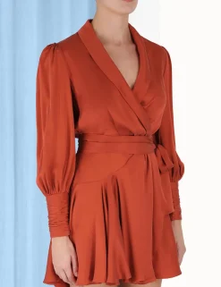 Sale ZIMMERMANN Silk Wrap Mini Dress