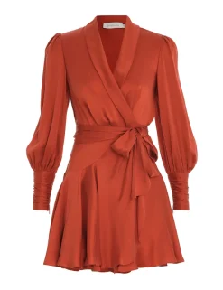 Sale ZIMMERMANN Silk Wrap Mini Dress