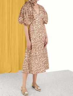 Best ZIMMERMANN Tie Neck Midi Dress