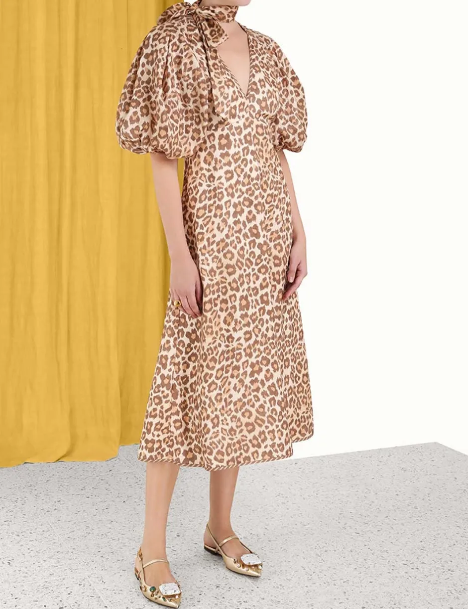 Best ZIMMERMANN Tie Neck Midi Dress