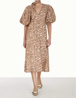Online ZIMMERMANN Tie Neck Midi Dress