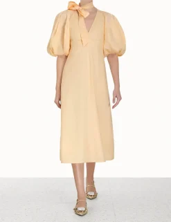 Clearance ZIMMERMANN Tie Neck Midi Dress