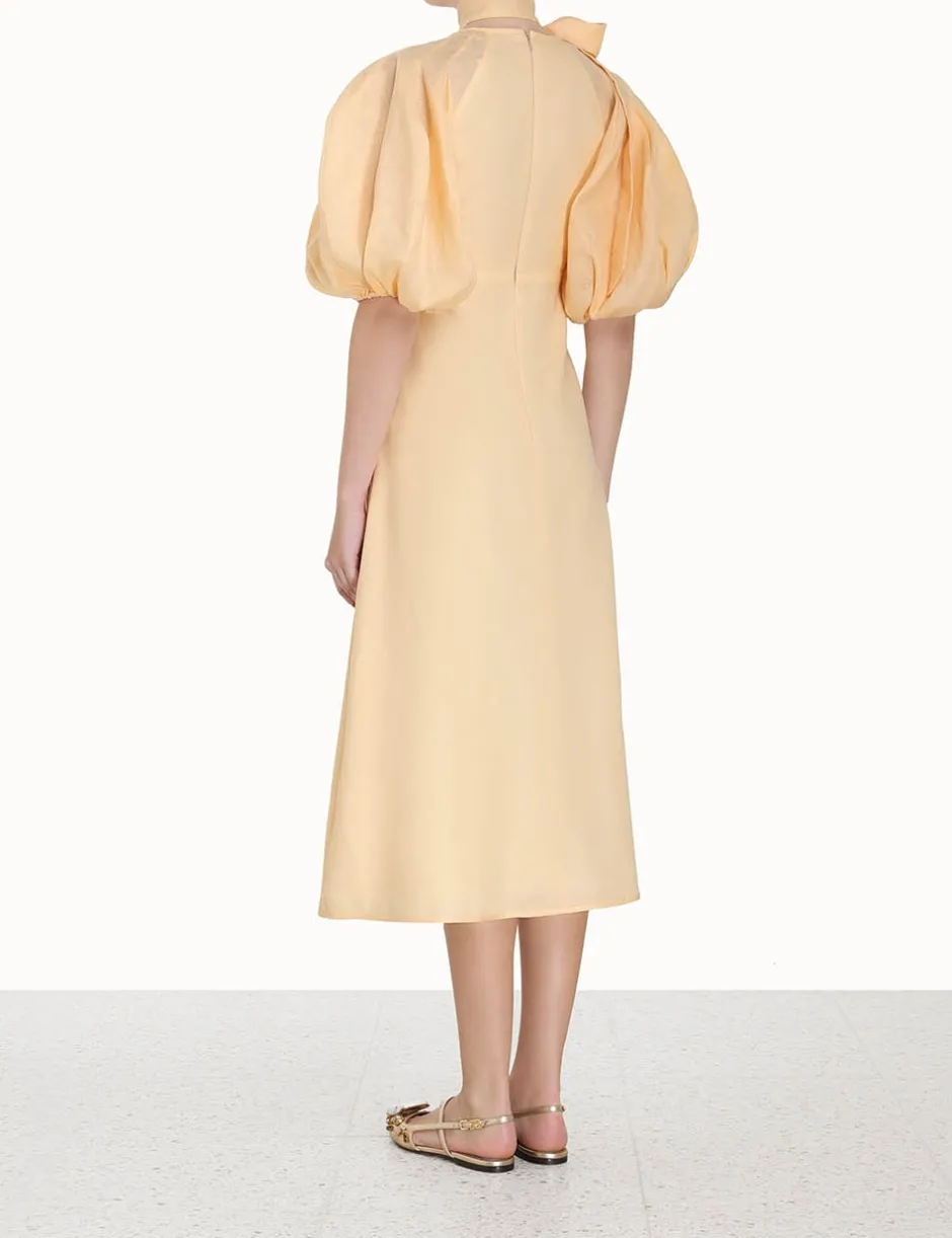 Clearance ZIMMERMANN Tie Neck Midi Dress