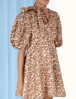 Online ZIMMERMANN Tie Neck Mini Dress