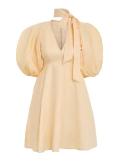 New ZIMMERMANN Tie Neck Mini Dress