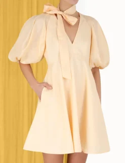 Clearance ZIMMERMANN Tie Neck Mini Dress