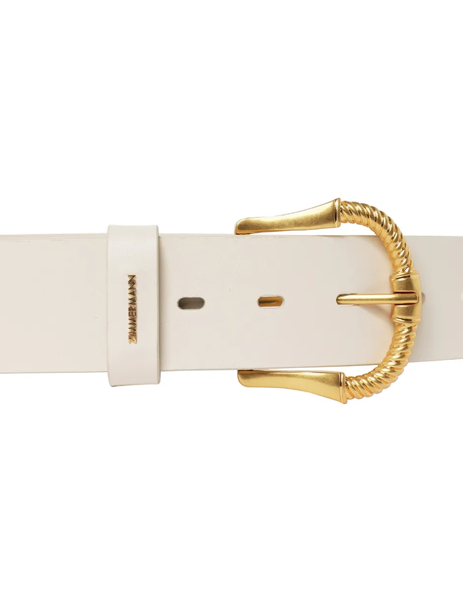 Clearance ZIMMERMANN Twisted Buckle Leather Belt 40