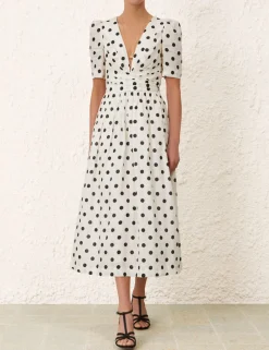 Outlet ZIMMERMANN V Neck Midi Dress