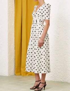 Outlet ZIMMERMANN V Neck Midi Dress