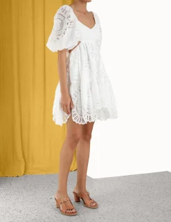 New ZIMMERMANN Vacay Lace Mini Dress