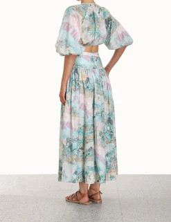 Sale ZIMMERMANN Vacay Puff Sleeve Crop Top