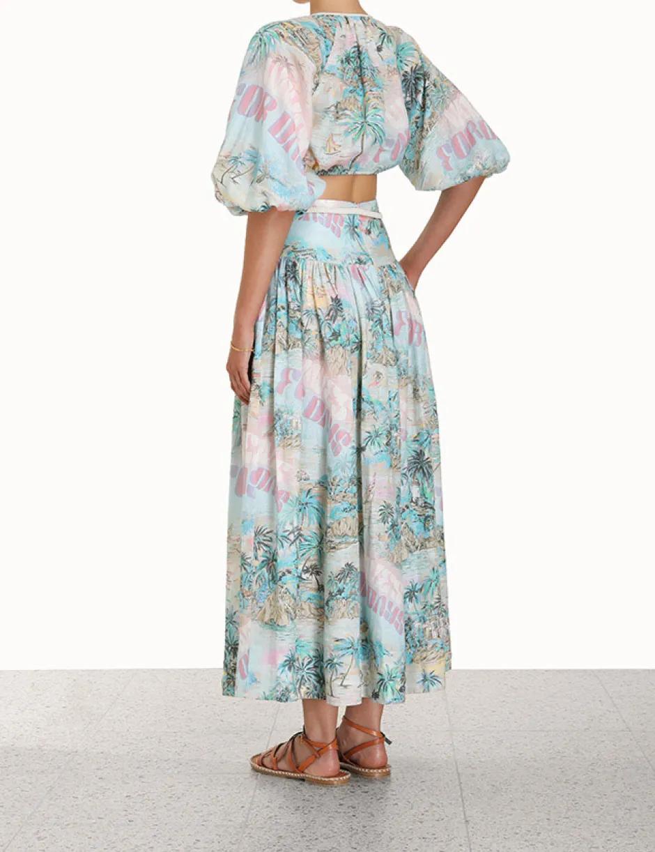 Sale ZIMMERMANN Vacay Puff Sleeve Crop Top